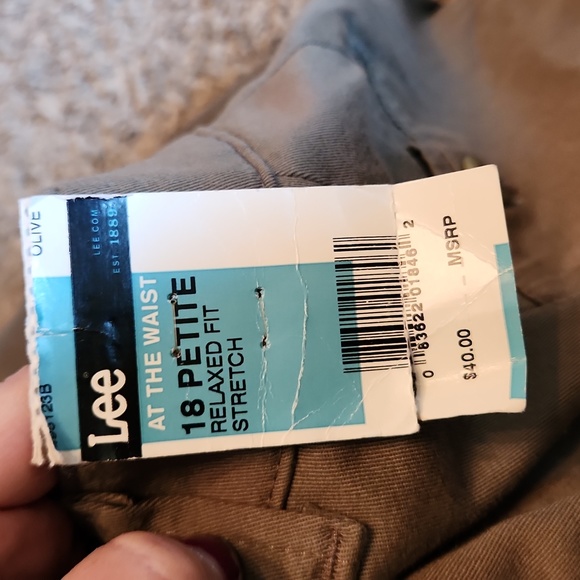 Lee Plain Front Pant Relaxed Fit Stretch Olive Green Pants - Picture 5 of 8